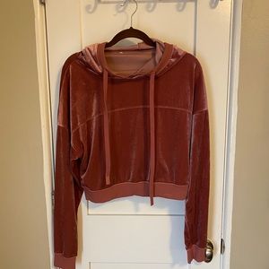 Cropped, Velvet ALO Yoga Hoodie